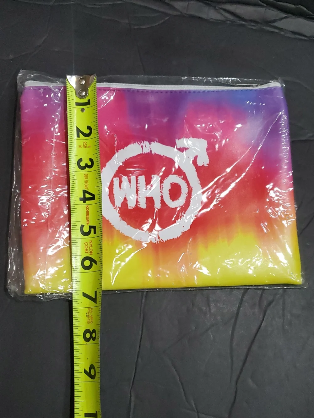 The Who tie dye watercolor psychedelic effect travel makeup cosmetics bag new